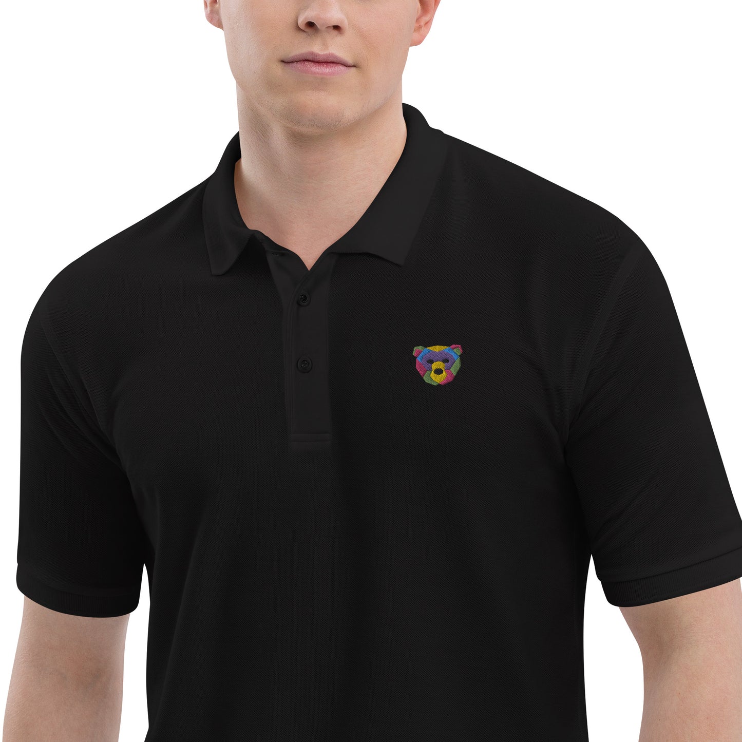 bear logo embroidered polo