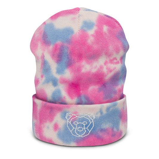 tie-dye embroidered beanie