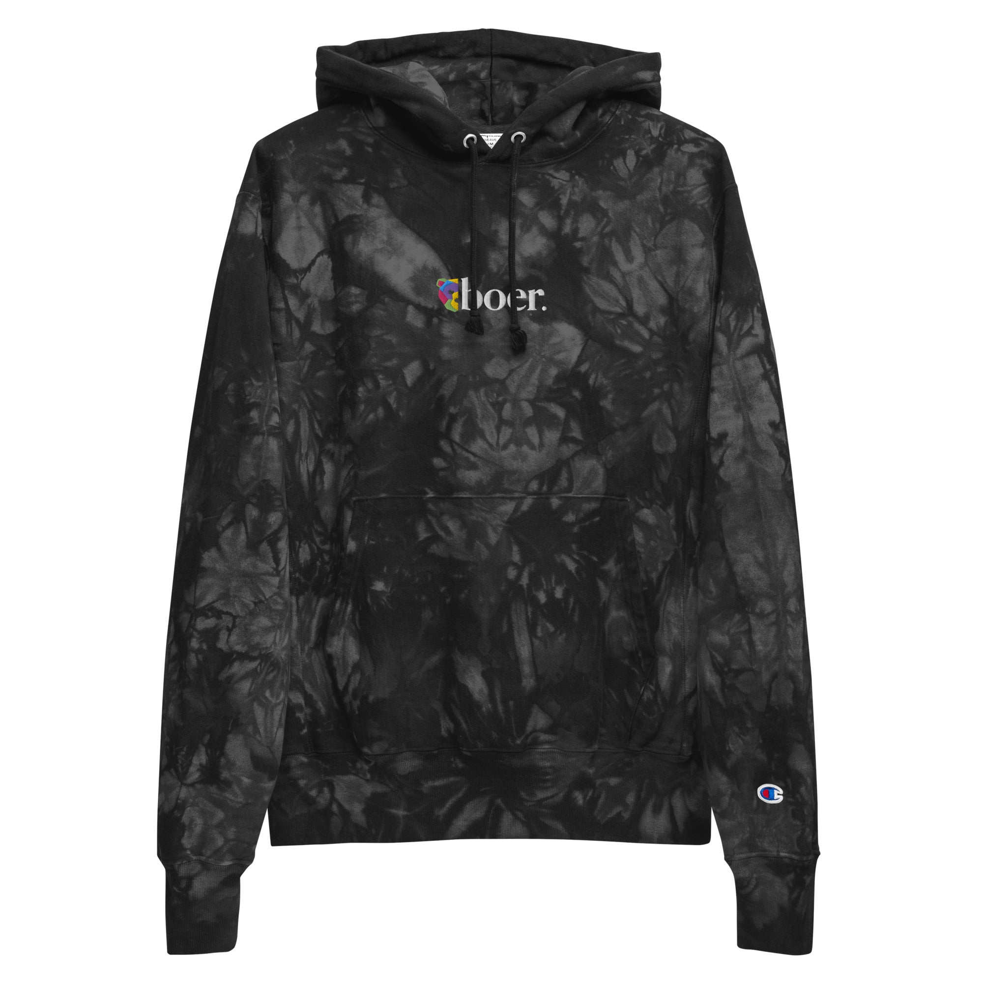 Black tie dye champion hoodie best sale